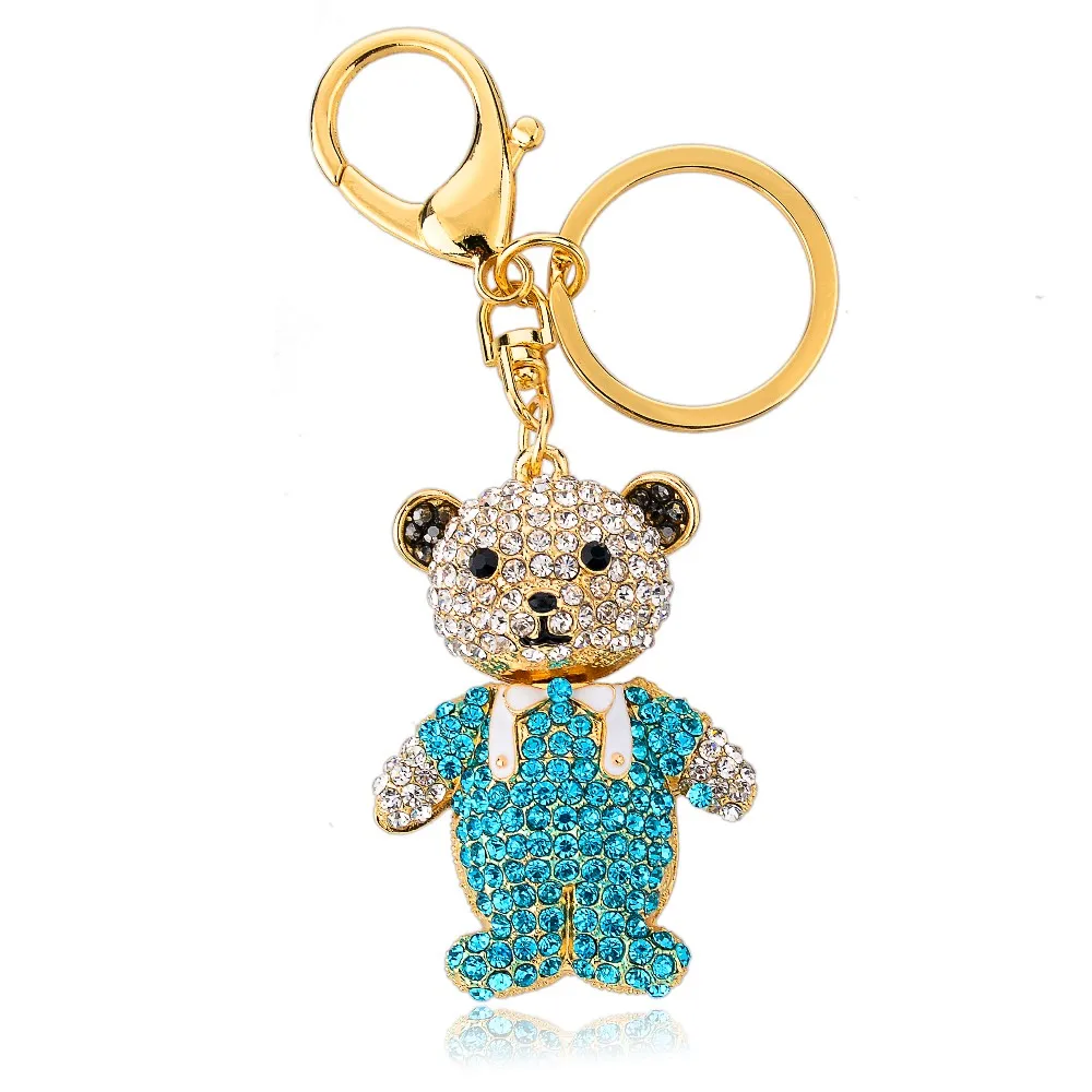 womens gold plated lovely little bear design crystal rhinestone