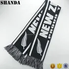 Knitted team soccer scarf with tassels fashion custom design polyester scarf