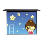 120'' 16:9 electric built hidden in ceiling projector screen RF remote control high quality projector screen