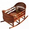 Hot Sale Natural Rattan Baby Rocking Crib Wicker Baby Bed Crib Baby Cradle