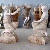 Classic famous art work stone marble two woman with pot kneeling on ground for home indoor decoration