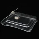 Promotional plastic PVC bag mini coin holder square pouch with snap button