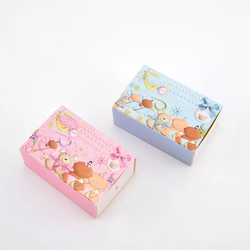 Creative Drawer Candy Gift Box Baby Shower Girl Boy Birthday Party Favors Boxes with Ribbon for Guests Gift Packing Box