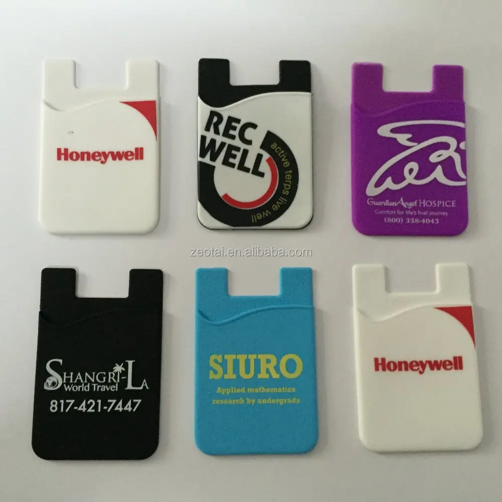 smart wallet 3m sticky mobile phone silicone card holder