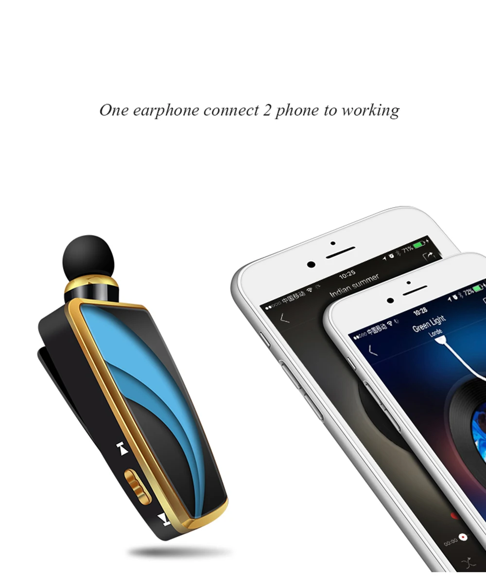 R-B01 4.1 Lapel Type Automatic Cable Single Ear Business Bluetooth Headset Lapel Wireless Bluetooth Headset - ANKUX.COM