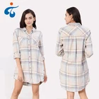 Top quality professional comfortable plaid long casual women clothing tops blouses designs