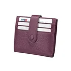 Fashion women card wallet pebbled leather ladies wallet small button leather coin wallet purse