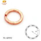 Custom fashion accessories engrave logo rose gold color metal key ring