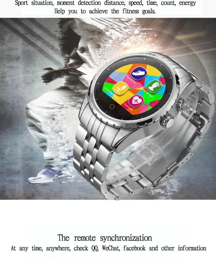 Vintage Smartwatches Reloj Inteligente Android Wear Smart Android Watch Smartwatch Android IOS with Camera Stainless Steel Case