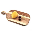 Hot sale wood cutting boards wholesale chopping board white rubber wood with handle