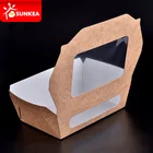 Eco friendly kraft paper Chinese food container with window