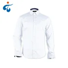 High quality white printed long sleeve formal dresses men clothing shirts 100% cotton