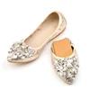 The latest style hotsale woman shoes plus size crystal fancy flat soft comfortable ladies shoes
