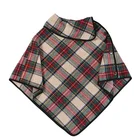 Monogram lady sweater plaid wool button tartan poncho
