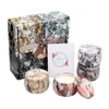 4 Pieces/Set 4.4oz Custom scented soy wax candle in tin box with gift box
