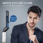 Hair Curling Iron Men's All In One Ceramic Hair Styling Iron Comb Beard Straightener Curler Set Quick Hair Styler for Men