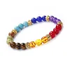 21 Beads 8mm Colorful Chakra Agate Stone Charm Bracelet Multi Color Yoga Energy Natural Stone Adjustable Bracelet For Men
