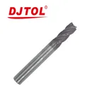 DJTOL super hard four fluts end mills cnc cutters for steel