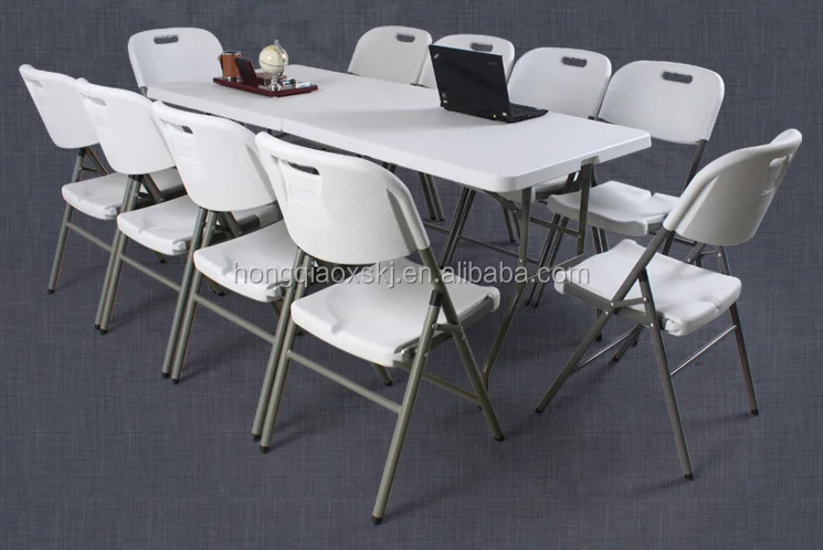 6ft Plastic Foldable Table Used Folding Table With Chairs Attached