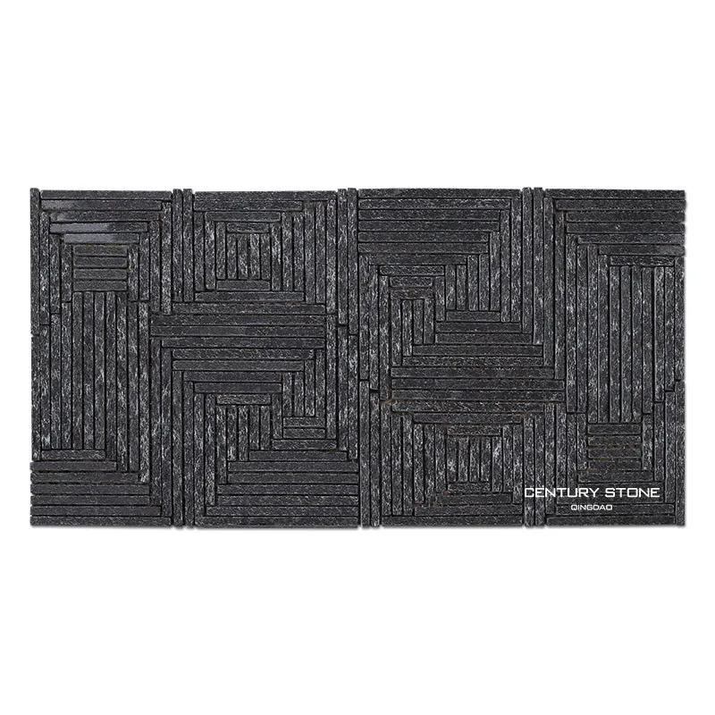 Piedra natural chimenea mosaico decorativo te negro azulejo brillo