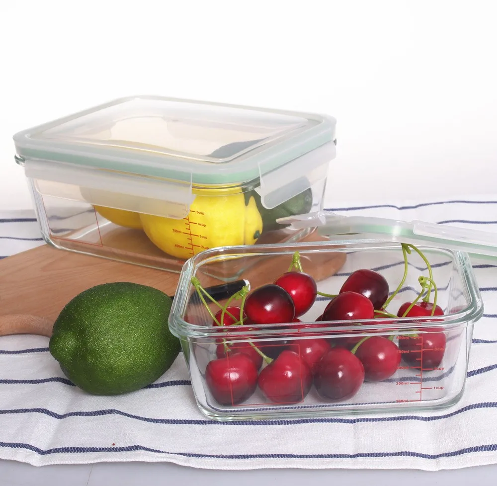 2018 meal containers 8 piece set glass lunch box