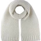 Ladies' acrylic mohair solid color knitted scarf with 1*1 rib at ends