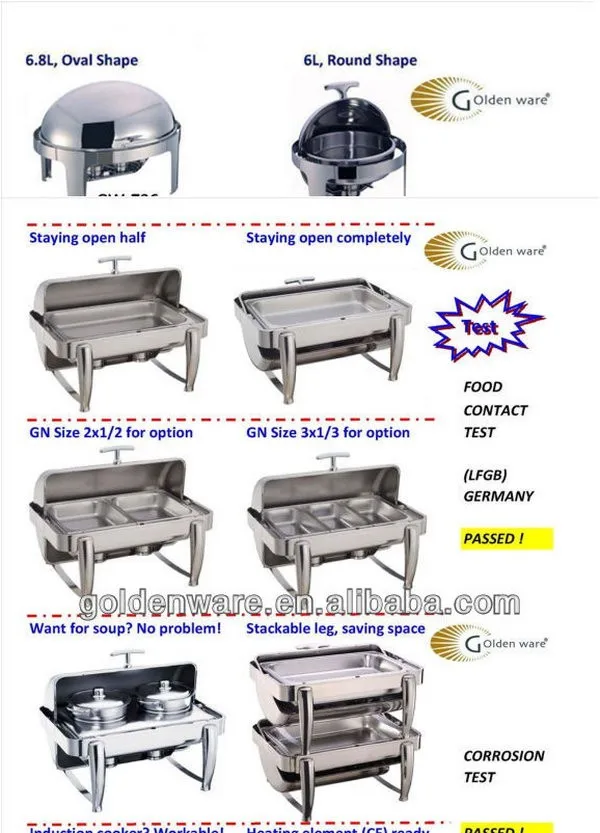 GW-M31B 6L China Gold Supplier High-Ranking deluxe chafing dish