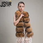 Factory Wholesale Custom Ladies Real Long Raccoon Fur Vest Women