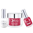 Custom private label Fast Drying dipping powder 3 in 1 set color match gel nail polish and lacquer