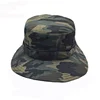 Wholesale plain blank outdoor camping fishing camouflage bucket hat with neck strap tie