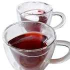 FDA certified handmade double wall espresso glass cup for office