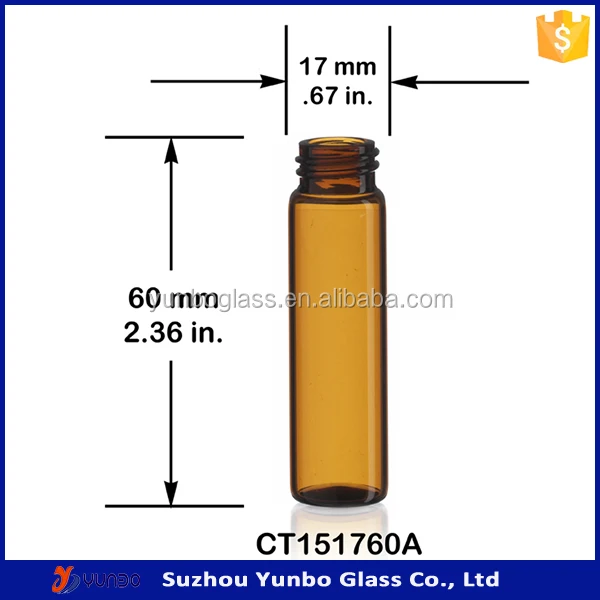 2 dram 8ml amber glass vials lab glass bottle sample size with