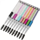 New Style Premium Diamond 10 Colors Popular Colorful Custom Mascara Wand Crystal Eyelash Brush For Eyelash Extension
