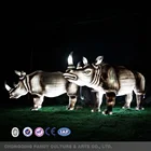 Theme park decoration silk animal shape lantern rhinoceros lantern