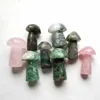 Natural Rose quartz mushroom, fluorite, Labradorite, Moss agare Crystal Hand Carved mushrooms, Ruby zoisite mushrooms