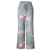 Women's Printed Flower Stripe Summer Casual Long trousers Wide Leg Boho Pants S-3XL