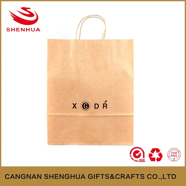 customized brown kraft paper bag recycled paper shopping bag