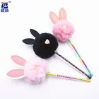 Cute fluffy pom pom pen with animal ears church anniversary souvenirs