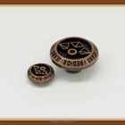 garment accessories red copper zinc alloy button for clothing