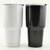 30oz Coffee Custom Laser Engraved Silk Etch Logo Tumbler Double Wall Disposable Plastic Cup With Straw Magnet Lid