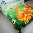 High quality cheap green purple fleece throw blanket