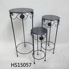 Flower Metal Garden Round Plant Stand Metal Iron Garden Promotion Round Set 3 Plant Stand Manufacturer