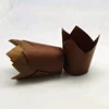 Brown Natural Color Custom Paper Mould Disposable Cupcake Tulip Baking Cups