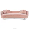 Acme Furniture Pink Versailles Elegant Big Oval Sofa Soft Velvet Classic Furniture