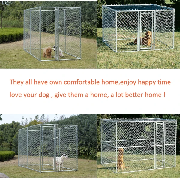 10x10x6 Foot Galvanized Cheap Large Dog Run Kennel / Lowes Dog Kennels