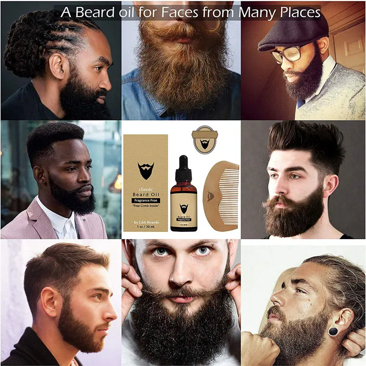 label men beard grooming kit with beard brush and beard oil