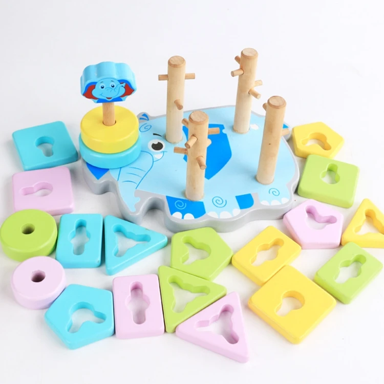 Montessori Erken öğretici oyuncaklar Çocuklar ahşap sütun şekli maç blokları Doğum Günü Hediyeleri Erkek ve Kız Çocuklar için Yaş 1 2 3