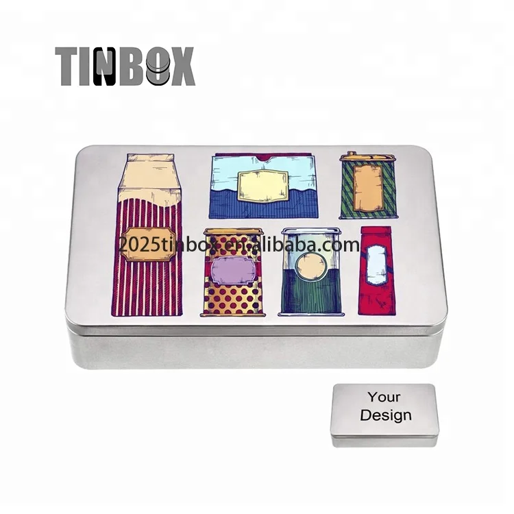 wholesale gift box square silvery metal tin box