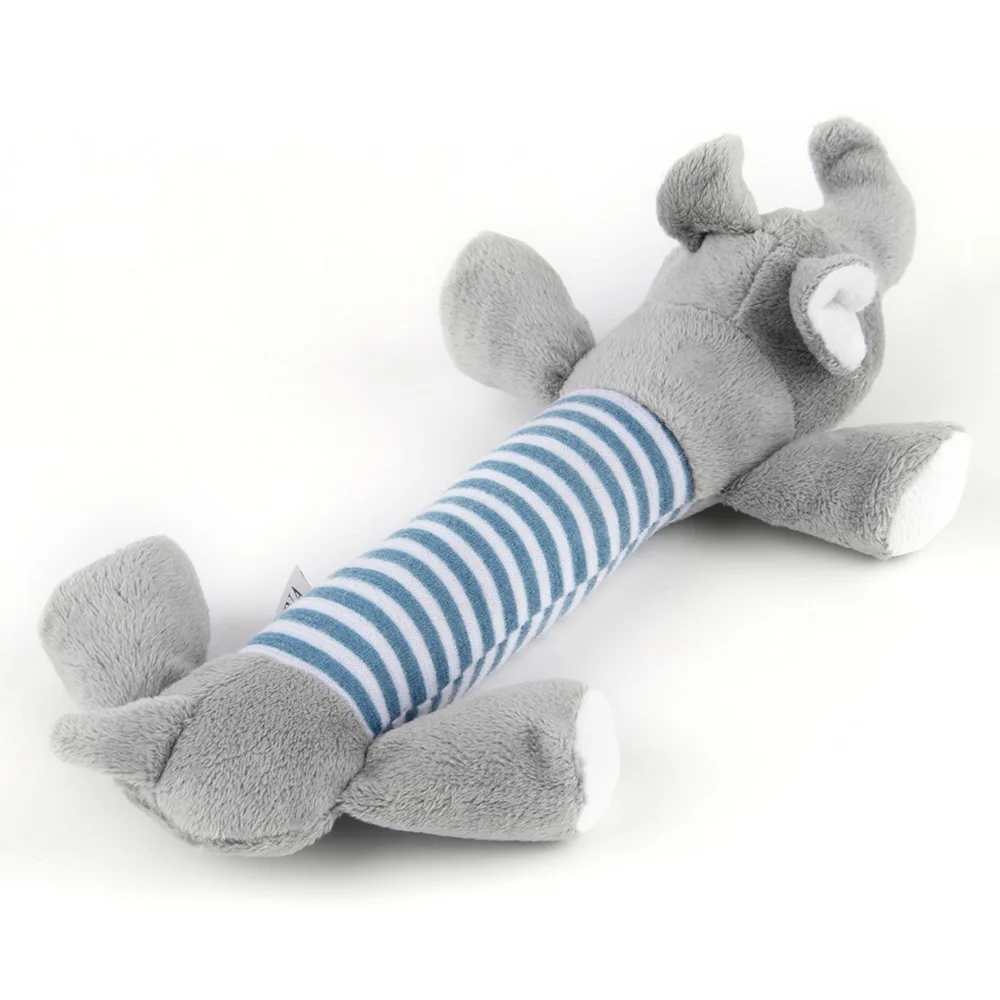 New Dog Toys Pet Puppy Chew Squeaker Squeaky Plush Sound Duck Pig & Elephant Toys 3 Designs free shipping