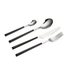 stainless steel cutlery black camping cutlery, cheap oem luxury portable cutlery set, wholesale flatware travel cutlery set